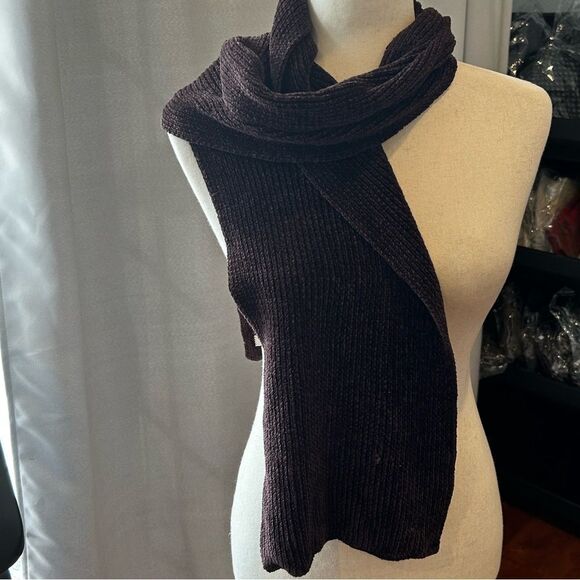 J Crew dark brown burgundy velour scarf - Picture 4 of 7